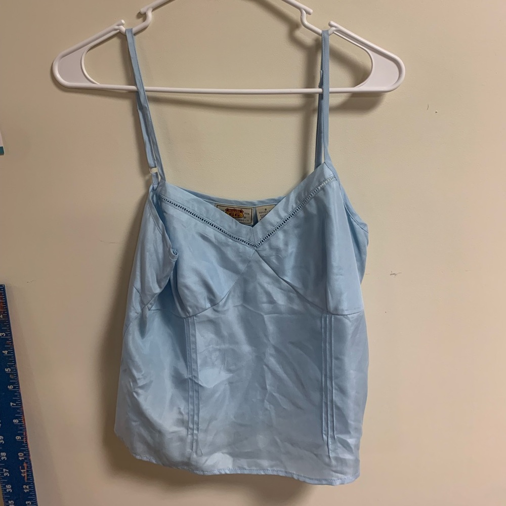 route 66 blue silk top